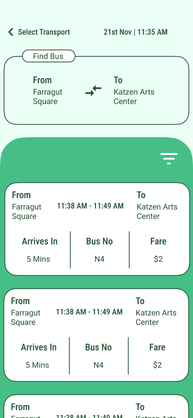 a mockup of the trip planner screen
